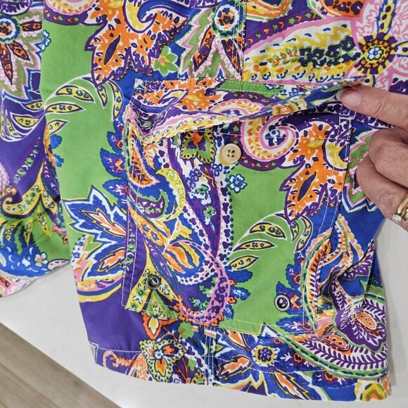 Polo Ralph Lauren Mens XL Paisley Print Swim Shorts Trunks Purple - Picture 4 of 10